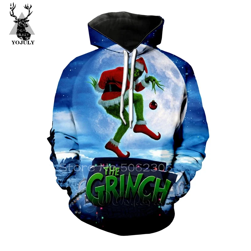 3 The Grinch толстовки off white Мужская толстовка с 3d принтом Lil peep топы с круглым вырезом уличная толстовка унисекс пуловер странные вещи A62 - Цвет: 3