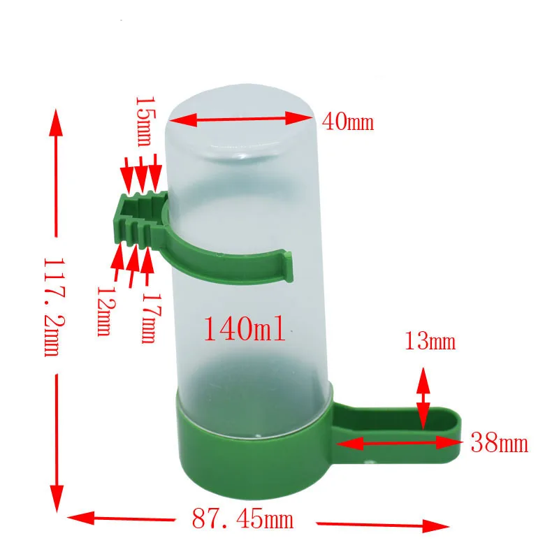 Bird Water Drinker With Clip For Pet Parrot Pigeon