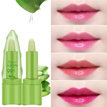 

LAIKOU 99% Aloe Vera Natural Lipbalm Moisturing LipBalm Temperature Changed Color Lipstick Long Lasting Nourish Protect Lip Care