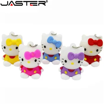 

JASTER hello kitty Cartoon USB drive Flash Drive 4GB 16GB 32GB 64GB USB2.0 Memory Stick fashion gift