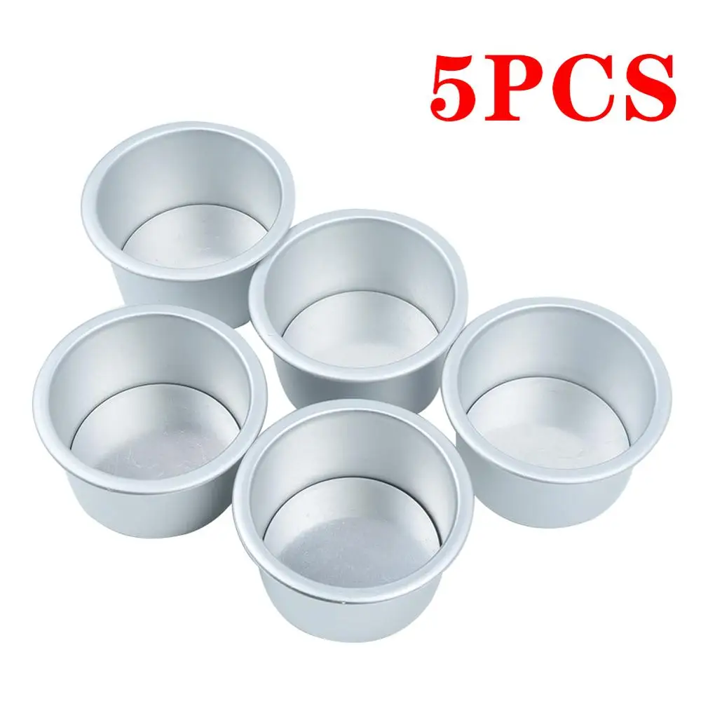 

5 Pcs 2.5'' Mini Cake Pan Set Baking Mold Aluminum Alloy Round Cake Tins Mould Baking Dish With Removable Bottom