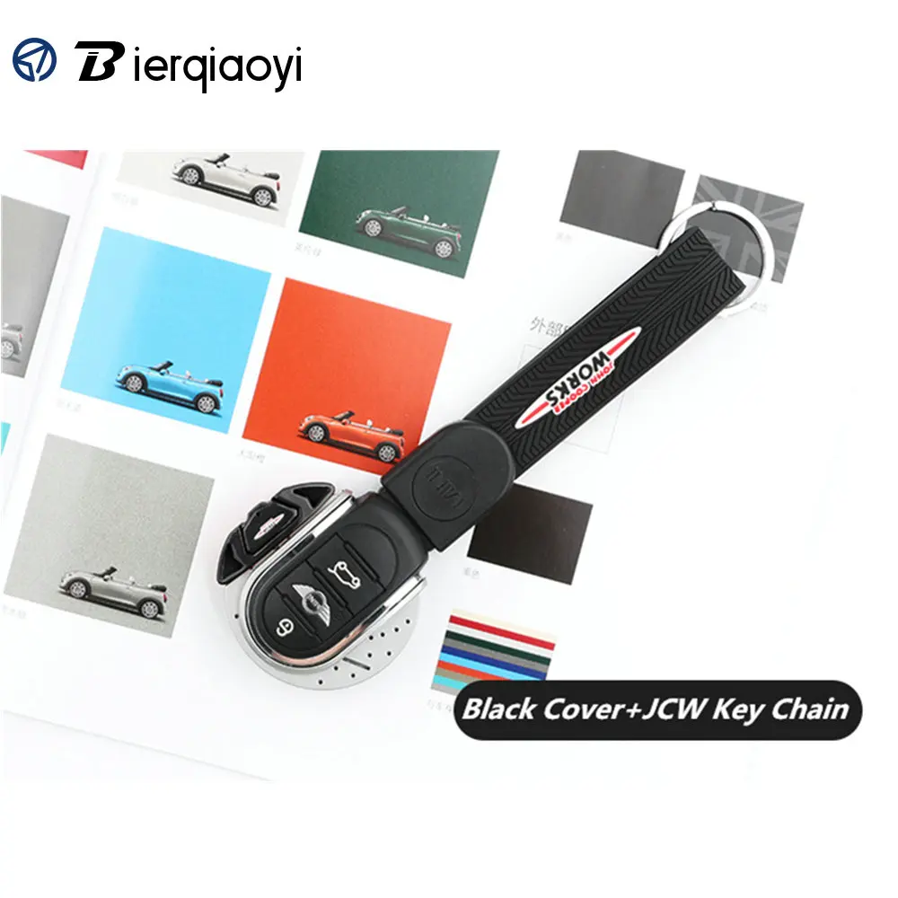 Black and Jcw Для брелок mini cooper f56 jcw Countryman f60 чехол для ключей брелок для mini cooper F55 F56 F57 F54 F60 jcw аксессуары - Название цвета: Black and Jcw