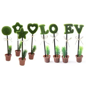 

Ballpoint Pen Novelty Stationery Kawaii Ball Pens For Girls Personalized Gift Bonsai Green Decoration Plant Cute Simulation V1V8