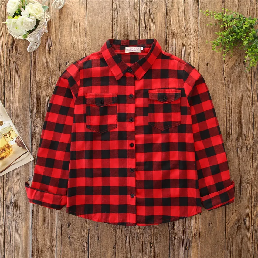 Shirt Red Plaid Clothes Matching Family Shirts Mom And Girls Look Family  Clothing Coat Mum Mother And Daughter Shirt With Pocket - AliExpress Mother  & Kids