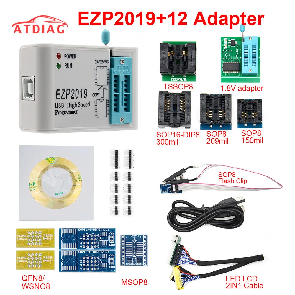 EZP 2019 EZP2019 высокоскоростная USB программа SPI + зажим для проверки ИС socke Поддержка 24 25