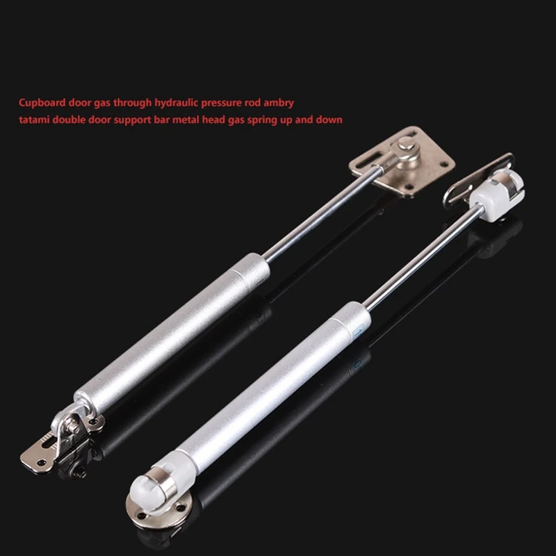 2-Pack 100N Hydraulic Lift Support Soft Close Hinge Gas Strut Spring Kitchen Cabinet Black Hinges Buffer Telescopic Cabinet Door