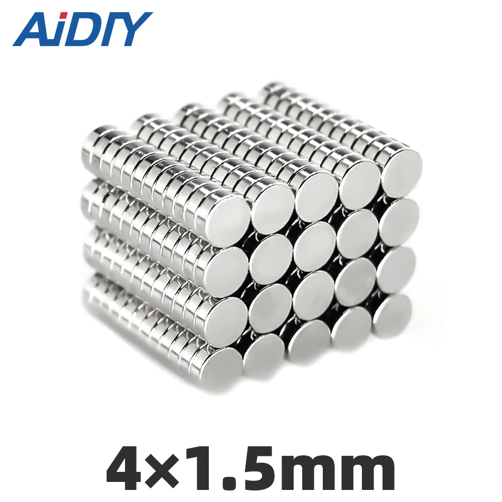 AIDIY 50/100 шт. 4x1,5 мм N35 супер сильный неодимовый магнит мини небольшой круглый редкоземельный Магнитный магниты диска 4*1,5 мм