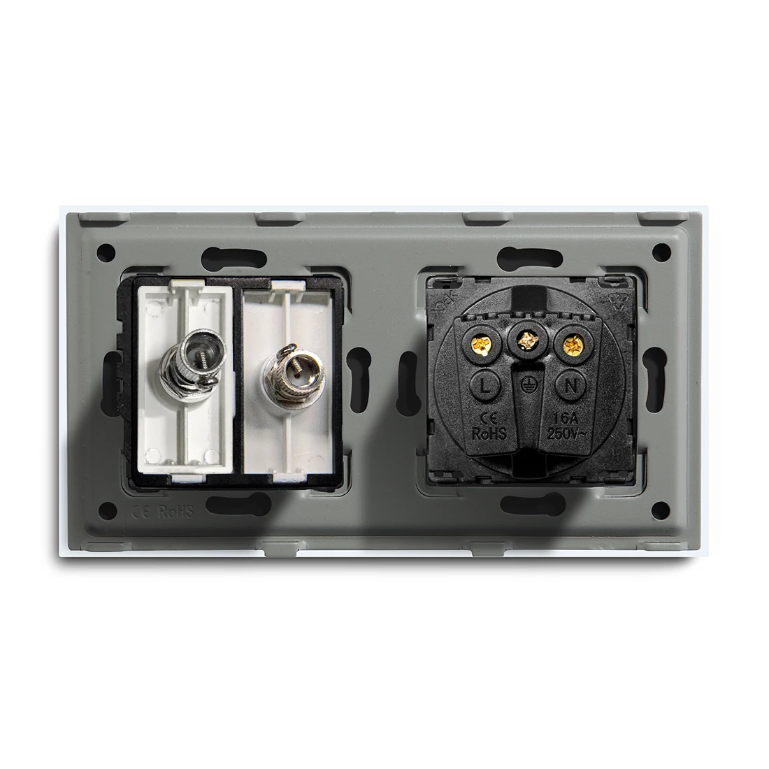 tv porta satelite com 16a tomada antena 02