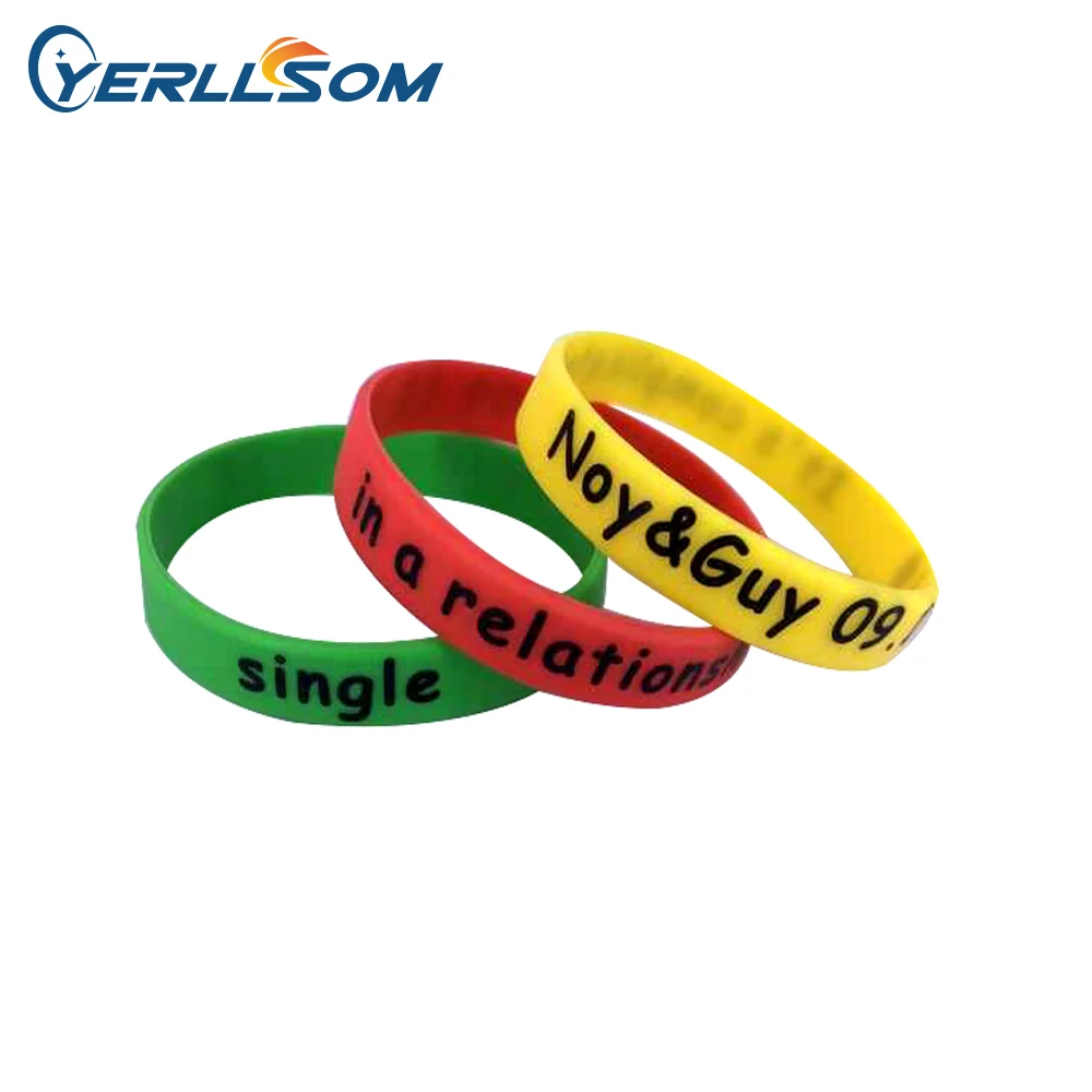 YERLLSOM 250 шт/партия Индивидуальные персонализированные силиконовые браслеты с персональным сообщением для мероприятий YS19081302