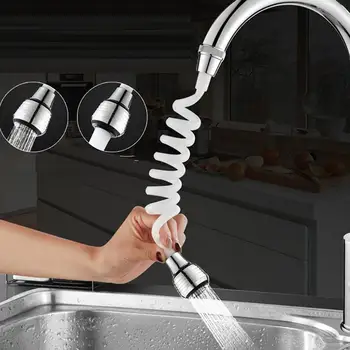 

Flexible Faucet Sprayer Kitchen Sink Faucet Pull-type Nozzle Rotating Hot And Cold Water Mixing Faucet Jet Durable Faucet Q3