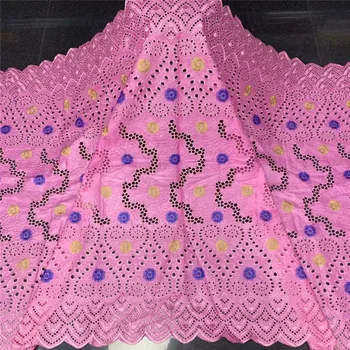 

African bazin riche fabric with brode Latest fashion embroidery bazin lace fabric with net lace 5 yards KU071401