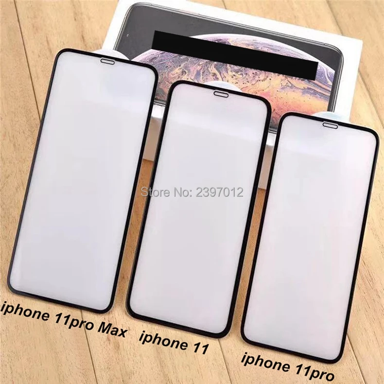 200 шт./лот полное покрытие закаленное Стекло Экран протектор для iphone 11 11 11 pro max 5,8/6,1/6,5 дюймов черный цвет Стекло