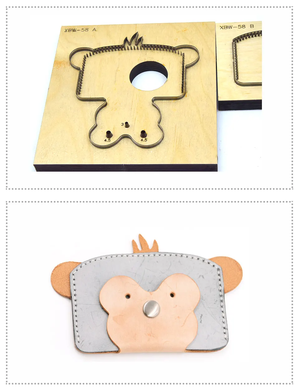 SMVAUON кожа резьбонарезная фреза «сделай сам» с принтом «обезьяна» для монет портмоне с отделениями для кредитных держатель для карт бумажник Япония Сталь удар вырезать формы Дерево под давлением для кожи ремесла