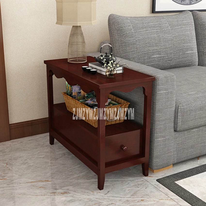 Деревянный шкаф для дивана угловой шкафчик хранения журнальный столик