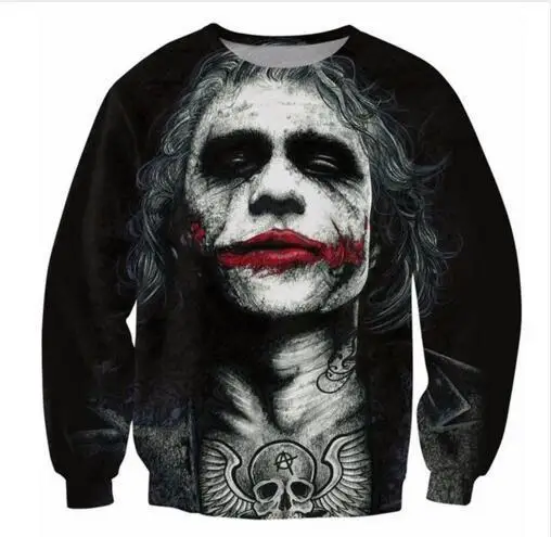 Inked Joker Толстовка крутой татуированный Джокер Темный рыцарь 3d свитшоты для женщин