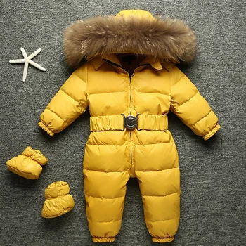 

Rompers baby winter jumpsuit newborn baby boy clothes fur snowsuit baby winter overalls for baby clothing duck down snowwear set