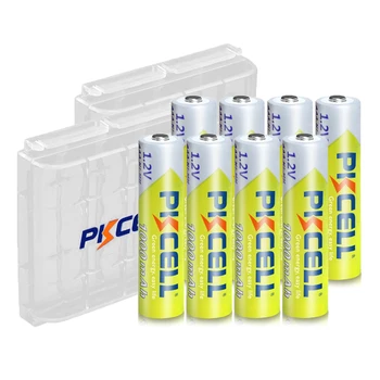 8Pcs PKCELL AAA Battery 1.2V Ni-MH AAA Rechargeable Battery 1000MAH Batteries 3A Bateria Baterias with 2PC AAA/AA Battery Holder 1