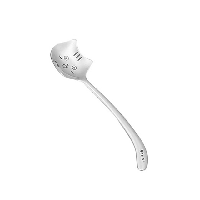 Funny Tea-Spoon For Coffee Long tail cat Coffee spoon Long Handle Spoon Birthday Gift 304 Stainless Steel Tableware