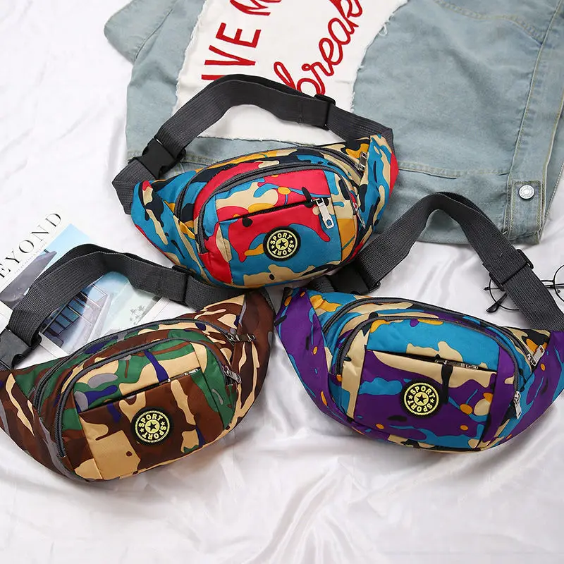 Colorful Waist bag Waterproof Travel Fanny Pack Mobile Phone Waist Pack Belt Shoulder Bags crossbody bags for men and women #WTY