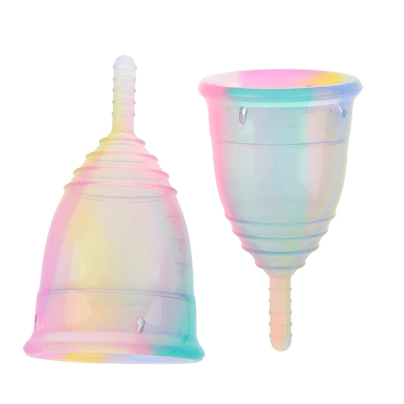 Hot Sale Colorful Women Cup Medical Grade Silicone Menstrual Cup Feminine Hygiene Menstrual Lady Cup Health Care Period Cup