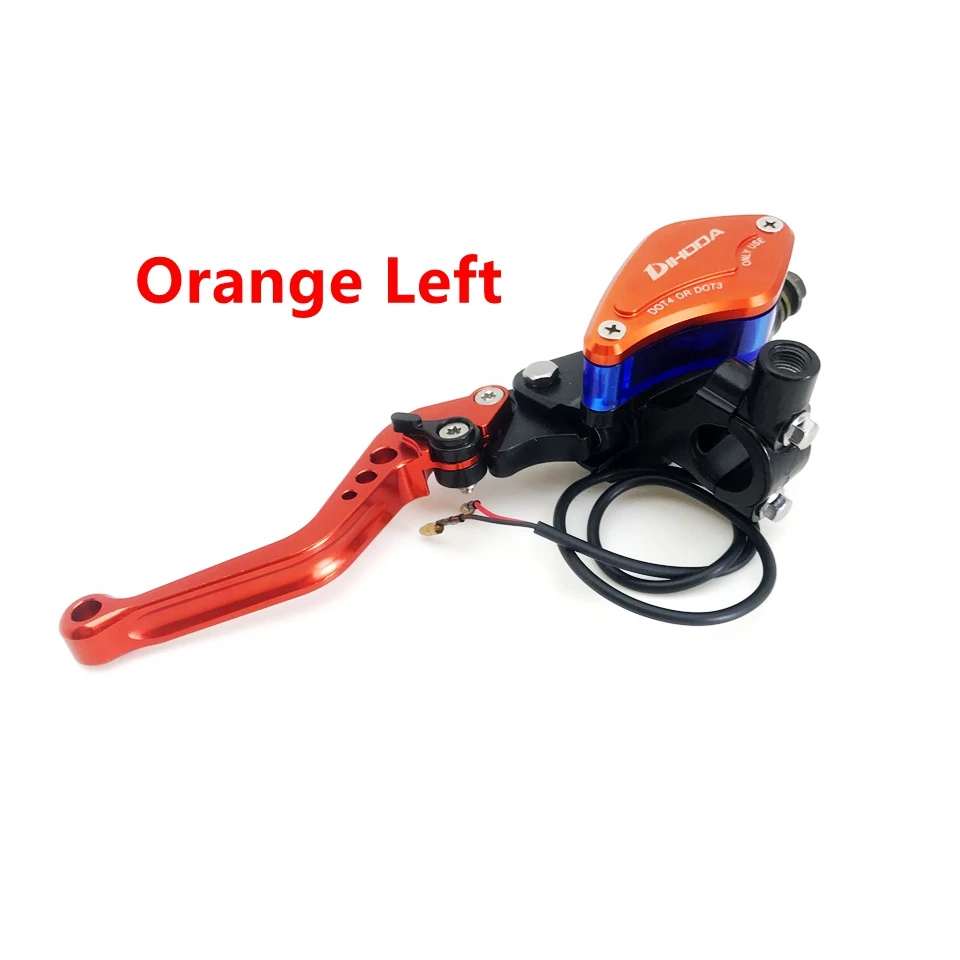 Orange Left Мотоцикл 22 мм 7/8 ''руль с M10 зеркалом монтажные отверстия гидравлический рычаг сцепления Главный цилиндр тормозного насоса ручка - Цвет: Orange Left