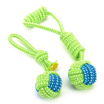 

New Transfer Dog Toys Dog Chew Toys Pet Supply Teeth Clean Training Fun Playing Green Rope Ball Toy For Large Small Dog Cat