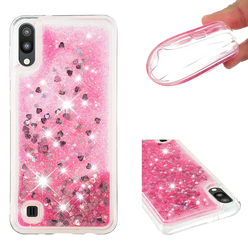 

Shockproof Case For Samsung Galaxy A10 Soft Silicon Phone Cover For Samsung Galaxy A 10 M10 A10S Glitter Liquid Quicksand Cases