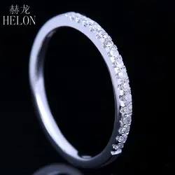 HELON Стерлинговое Серебро 925 100% Подлинная AAA Градуированный кубический цирконий обручальное кольцо на головщину группа женские модные