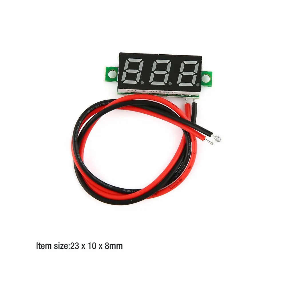 1/2pcs 2.5-30V 0.28in 2 Wire LED Digital Display Panel Voltmeter Electric Voltage Meter for Auto Battery Car Motorcycle