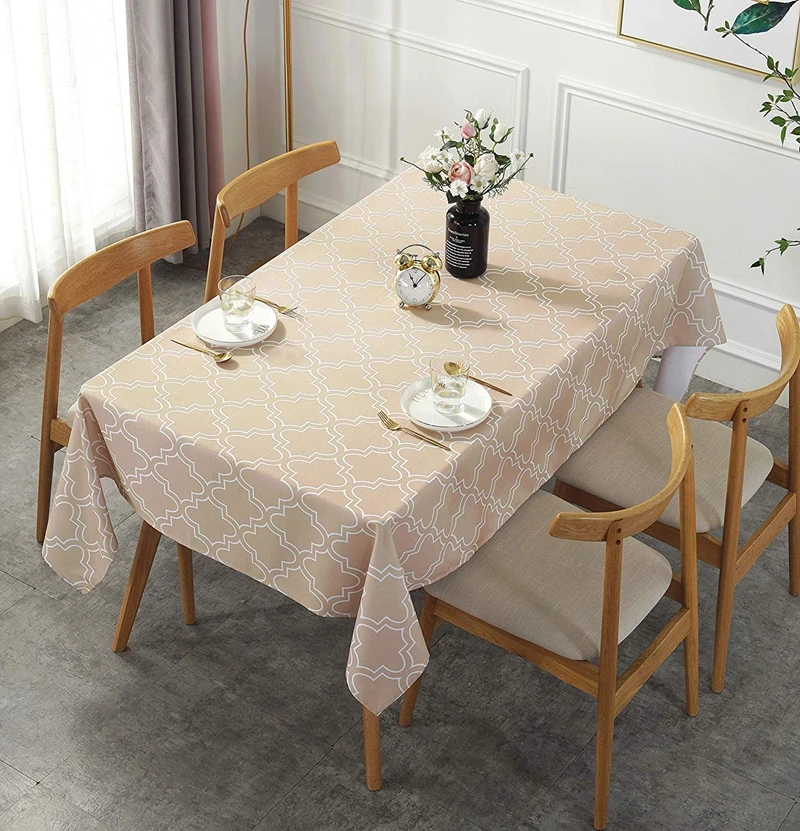 UFRIDAY Square Rectangle Round Table Cloth and Napkins Placemat Grey fabric Tablecloth Waterproof Home Hotel Dinning Table Cover