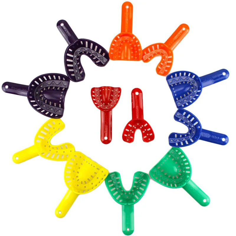 

12pcs Dental Impression Tray Plastic New 6 Sizes Autoclavable Plastic Impression Tray Shipping Free