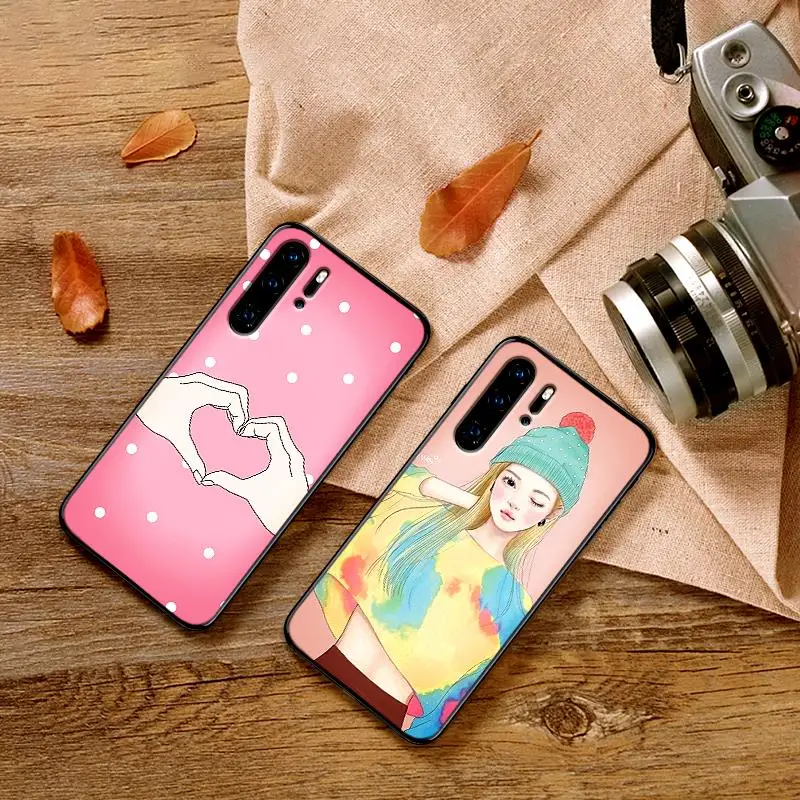 Для huawei Y6 Y7 2018 Y9 Prime 2019 Коврики 10 20 Pro Nova2 3 4 Lite Nova 2i 3i 5i крышка Цвет девушка чехол для