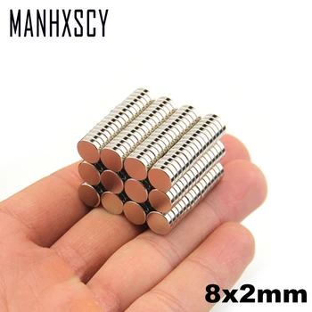 

500pcs Neodymium N35 Dia 8mm X 2mm Strong Magnets Tiny Disc NdFeB Rare Earth For Crafts Models Fridge Sticking magnet 8x2mm