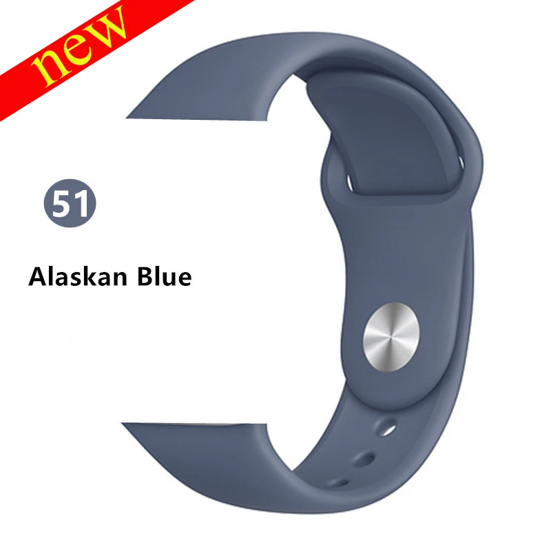 Силиконовый ремешок для apple watch 5 ремешок 40 мм 44 мм 42 мм 38 мм apple watch 4 apple watch 5 correa iwatch ремешок для часов аксессуары для часов - Цвет ремешка: Alaskan Blue