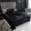 Bonenjoy 1PC Bed Sheet Wine Red Solid Color Smooth Top Sheets for Home Single/Queen/King Size Bed Linen Satin(no pillowcase) 5