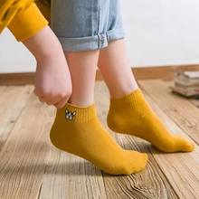 Модные милые Креативные Хлопковые женские носки с вышивкой динозавра, высокое качество, забавные носки с рисунками из мультфильмов, лидер продаж, Носки с рисунком милой собаки