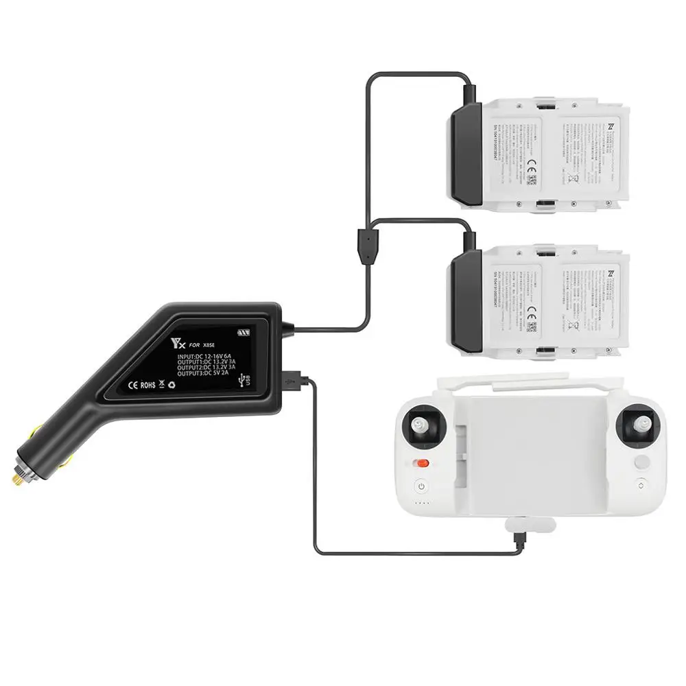  Car Charger Battery Controller Outdoor Fast Car USB Port Charging Same Time Adapter Connector for X