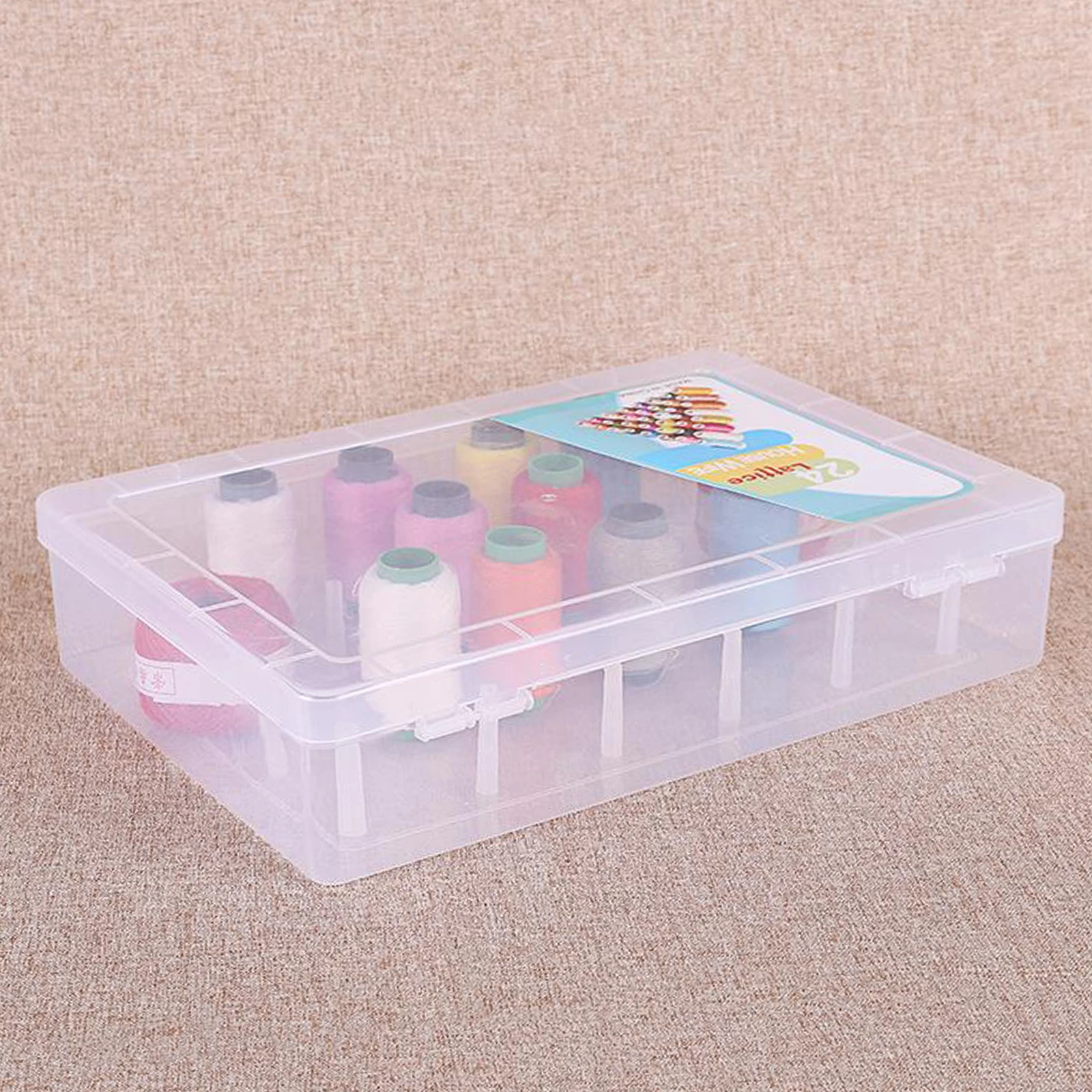 Empty Sew Threads Box 11x7.672.48 inch Durable Professional Sewing Yarn Spools Containers Storage Case with Support Poles