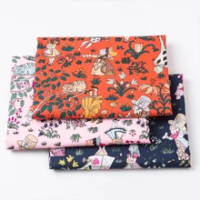 Хлопок Поплин Ткань для платья Алиса милая девушка печатных ткань DIY Одежда постельных принадлежностей ручной работы шитье Лоскутная Ткань