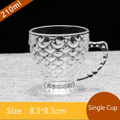 Single Cup C Европейский прозрачный кофейный комплект из чашки и блюдца бытовой ароматизированный чай чашка Термостойкое Стекло эспрессо капучино латте воды молока - Цвет: Single Cup C