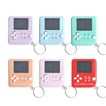Classical Game Tetris Electronic Mini Cyber Machine For Kids Education Toys Game Key chain Gifts toys color random