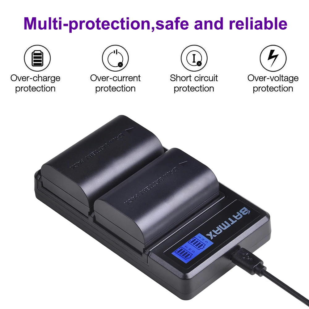 Аккумулятор Batmax LP-E6 LP E6 LP-E6N+ новое ЖК-зарядное устройство с двумя usb-портами для Canon EOS 5DS R 5D Mark II 3 5D Mark III 6D 7D 60D 60Da 70D LPE6