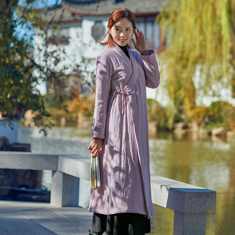 

2017 New Style Laughing Buddha Edge of tian zhi yi Robes Warm Multicolor Winter Middle Long Coat Cotton-padded Jacket Winter