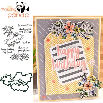 

MovingPanda JC109 Celebrating Flower Stamp Set Metal Cutting Dies and stamps for scrapbooking and photo album paper cards