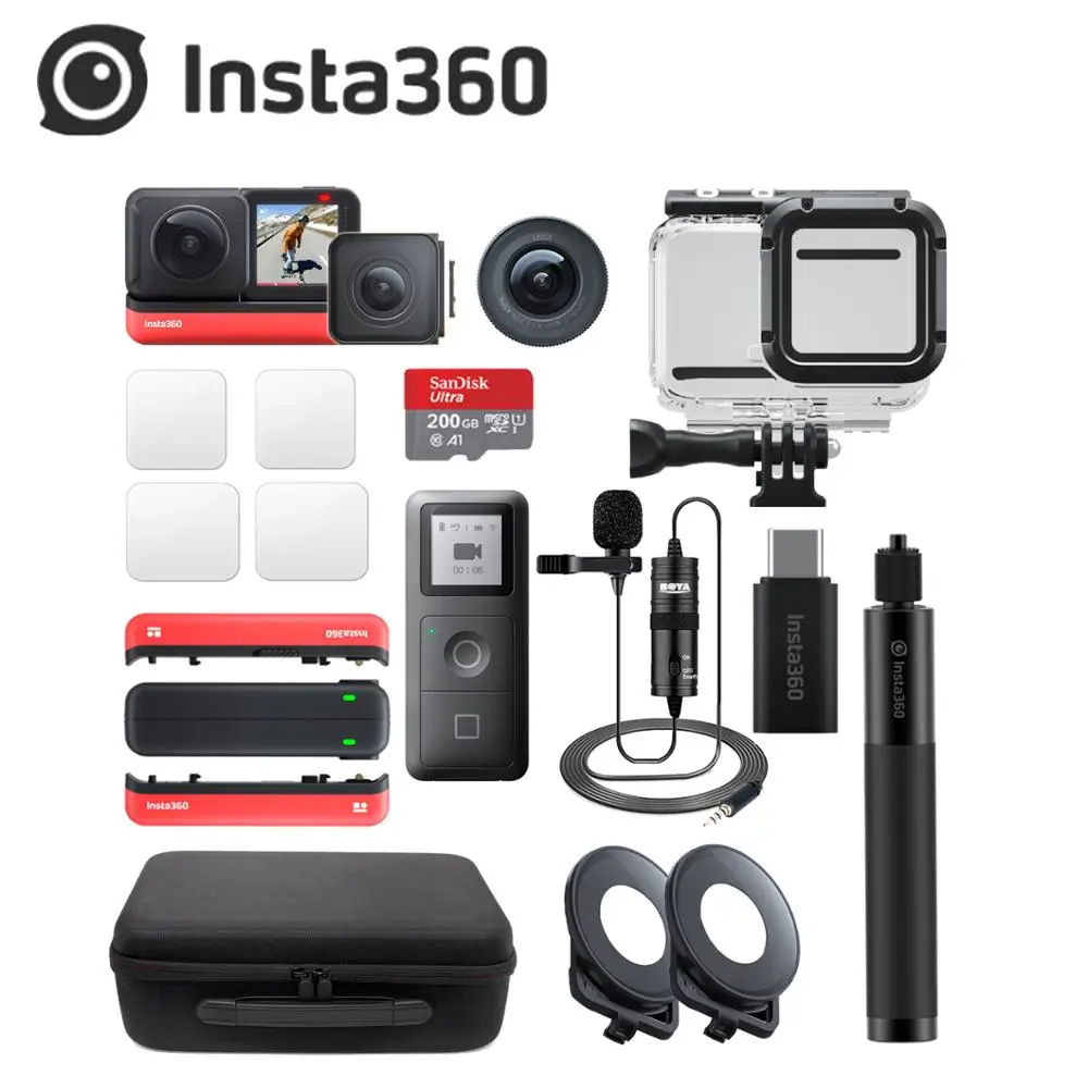 Спортивная Экшн камера Insta360 ONE R Twin Edition 5 7 K 360 1 дюйм Leica 4K широкоугольный