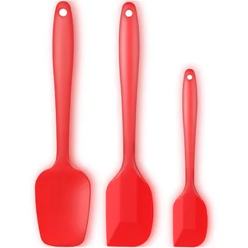 

3pcs/set Silicone Spatula Head Resistant Kitchen Utensils Non-stick Rubber Spatulas with Stainless Steel Core