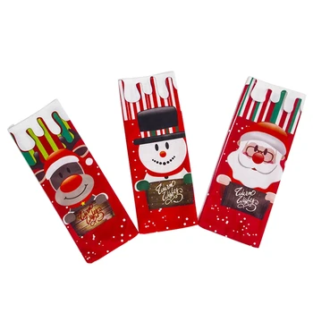 

3Pc Christmas Gift Bag Table Decoration Dinner Party Red Wine Christmas Santa Bottle Cap Bag Set New Year Christmas Dinner Bottl