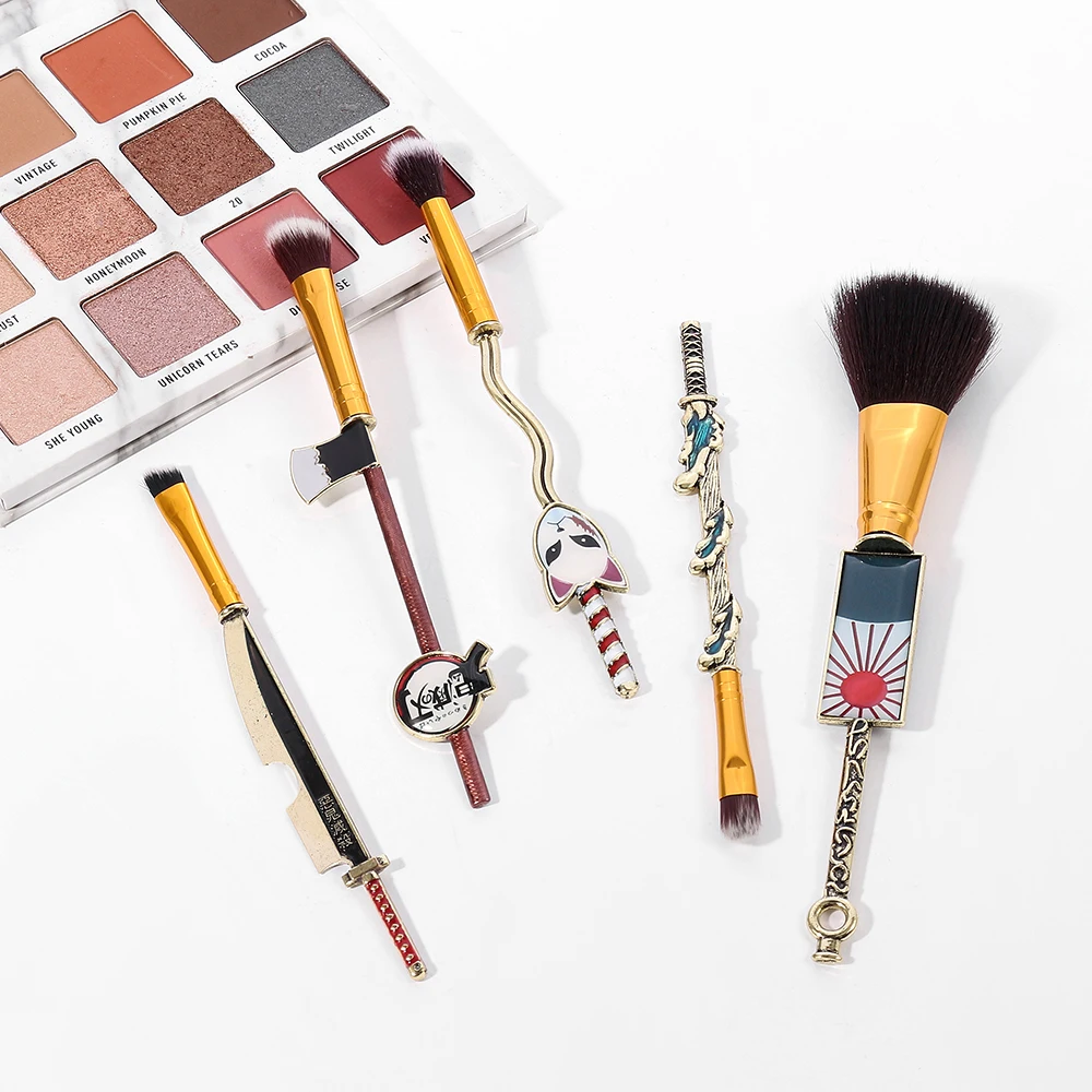 Makeup Brush Set Classic Anime Demon Slayer Makeup Brush Face Cosmetic Powder Highlight Blending Eyebrow Eyeshadow Brush Kit Eye Shadow Applicator Aliexpress