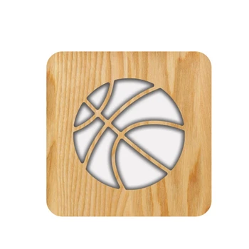 

3D Basketball Model Wooden Table Lamp LED Wooden Lamp USB Operation Warm Color Birthday Gift Bedroom Decoration