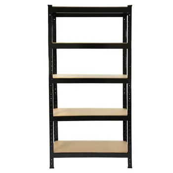 

5 Tiers Storage Rack Black Groceries Storage Powder Coated Depository Organize Shelf Floor Stand Living Room Kitchen Furniture